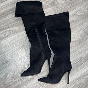 Rock&Republic knee high fold over faux suede boots